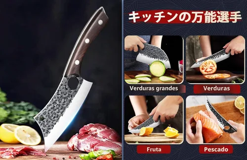 Miniatura 6 de DRGSKL Juego de cuchillos de chef serbio – Juego de 10 cuchillos de carnicero forjados a mano con bolsa, cuchillos de cocina de acero de alto