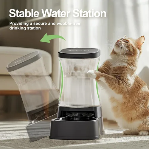 Miniatura 5 de Dispensador automático de agua por gravedad para perros, tazón dispensador de agua de acero inoxidable de 1 galón para perros y gatos, dispensador