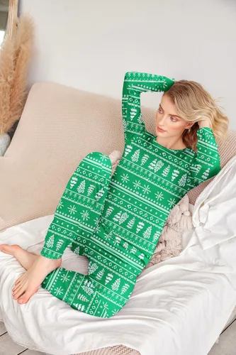 Miniatura 24 de Ekouaer Conjunto de pijama de manga larga para mujer, ropa de dormir suave con cuello redondo y bolsillos