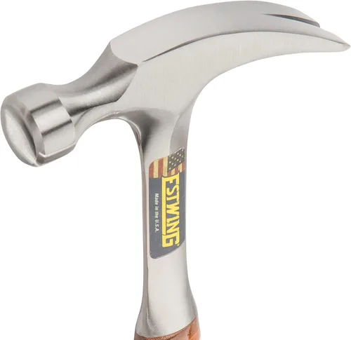 Miniatura 13 de ESTWING Martillo - Garra recta de 16 oz con cara lisa y agarre de cuero genuino - E16S