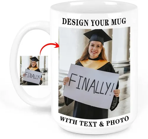 WNNNS Taza de café personalizada, tazas personalizadas con logotipo de textos fotográficos, tazas personalizadas, diseña tus propios regalos para la