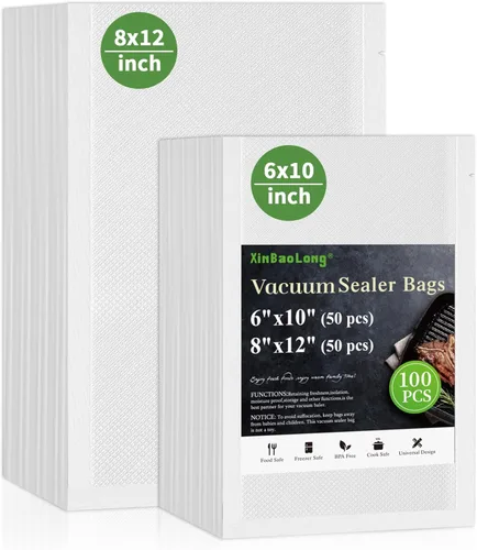 Miniatura 7 de Vacuum Sealer Bags For Food - 50 Quart 8" x 12" - Commercial Grade BPA Free Bag - Durable Customized Size Food Vac Bags for Storage and Sous Vide