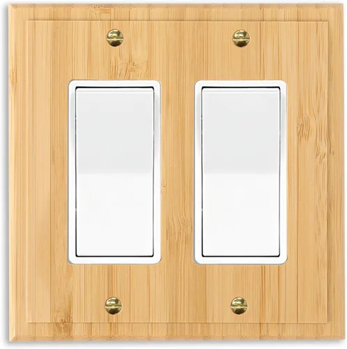 Miniatura 14 de Cubiertas de salida de madera maciza, placa de interruptor de luz de 4.8 x 3.14 pulgadas, placas de interruptor de bambú y cubiertas de Placa