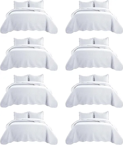 Miniatura 108 de IR Imperial Rooms Velvet Twin Quilt Bedspread Comforter Bedding Set 2 Pcs Diamond Pattern - (68"x86") Bedspread Coverlet + 1 Pillow Shams
