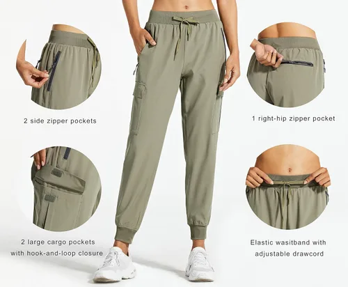 Miniatura 2 de Libin - Pantalones deportivos tipo cargo para mujer, ligeros, de secado rápido, para senderismo, entrenamiento, descanso, uso casual, exteriores