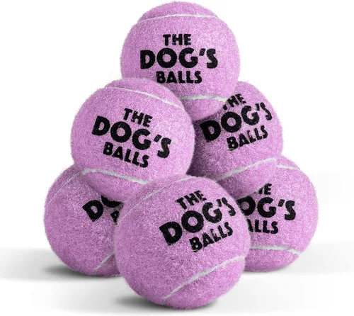 Miniatura 12 de The Dog's Balls Pelotas de tenis para perros para perros, color azul, paquete de 12 pelotas de fieltro no abrasivas, núcleo de goma resistente