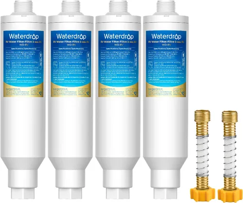 Miniatura 11 de Waterdrop Filtro de agua para autocaravana, certificado NSF, reduce el cloro, el mal sabor, el olor, paquete de 2, protector de manguera flexible