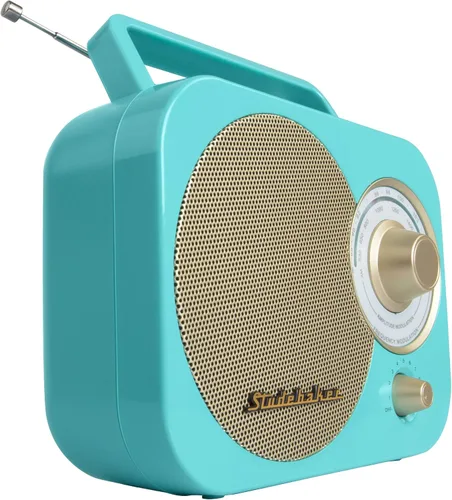 Miniatura 3 de Studebaker SB2000TG Radio AM/FM portátil edición limitada en color turquesa/oro clásico retro con entrada auxiliar