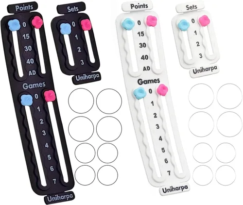 Uniharpa Soporte de puntuación de tenis para pádel de raqueta, paquete de 2 marcadores de pala de pickleball de raqueta, contador de tablero de