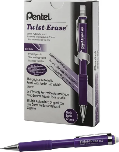 Miniatura 2 de Pentel Twist-Erase III - Portaminas mecánico (0.9 mm), barril color negro