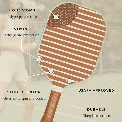 Miniatura 2 de Recess Premium Pickleball Paddle - Superficie de fibra de vidrio fuerte y duradera, ligera, núcleo de panal y asas de agarre cómodas, torneo o juego