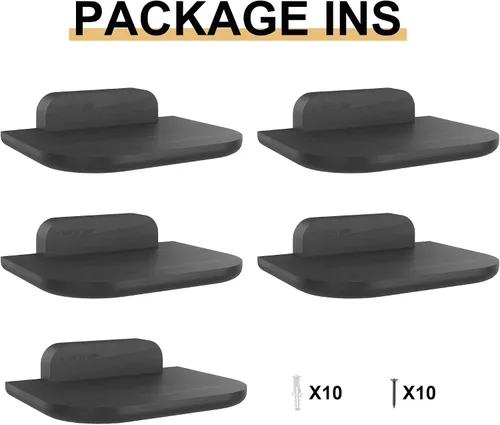 Miniatura 5 de Pequeños estantes flotantes montados en la pared, estantes de pared de 8 pulgadas con bordes curvos, juego de 5, mini estante de madera maciza