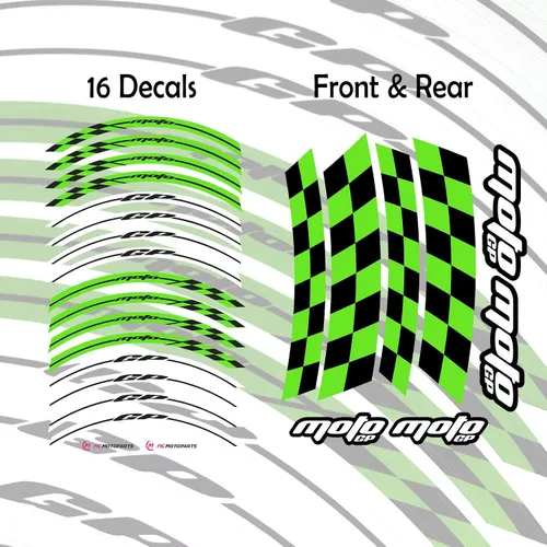 Miniatura 3 de MC MOTOPARTS Calcomanías de vinilo brillante para llantas de 17 pulgadas, compatibles con ZX-10R ZX-10RR ZX-6R ZX-6RR 636 Z900 Z1000 Z650 Ninja 400