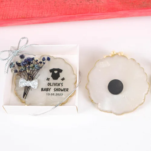 Miniatura 4 de HTF - Paquete de 5 imanes personalizados de resina epoxi para baby shower, regalos para baby shower, regalos de baby shower, revelación de género