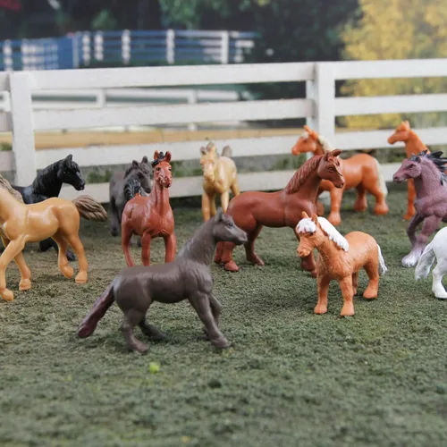 Miniatura 3 de Safari Ltd. Horses TOOB - 12 mini figuras pintadas a mano incluyendo frisón, Haflinger, semental, bahía, castaño, Jutlandia, Trakehner, Clydesdale