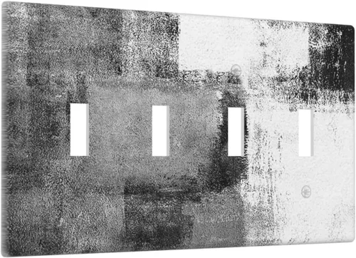 Miniatura 30 de Placa Decorativa de Pared Beige Boho de Mediados de Siglo Sol Abstracto 1-Gang Retro Años 70 Arte Geométrico Moderno con Arco Eléctrico Interruptor