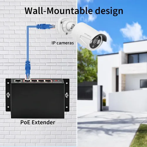 Miniatura 5 de Extensor PoE de red Gigabit de 60 W, extensor Ethernet CENTROPOWER con interruptor PoE+ de 4 puertos compatible con IEEE 802.3 af/at