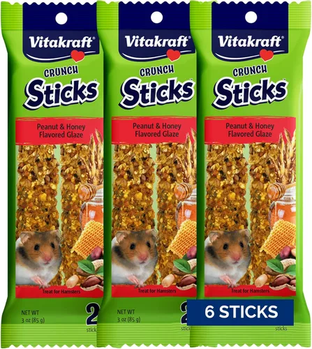 Miniatura 14 de Vitakraft Crunch Sticks Hamster Treats sabor manzana y miel, paquete de 2 palitos masticables crujientes saludables para hámsters y jerbos - Juguete