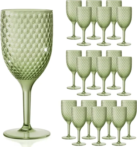 Miniatura 16 de 24PCS Copas de vino azul cristal plástico