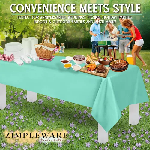 Miniatura 6 de Zimpleware - Mantel redondo de plástico para fiestas de 213 cm (84 pulgadas) de diámetro (paquete de 1, 6 y 12 unidades)