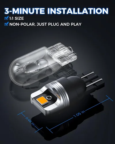 Miniatura 6 de Marsauto 194 Bombilla LED amarilla, 168 T10 2825 W5W 3525 Juego de chips brillante 9-36V Reemplazo de bombilla para luces de matrícula, luz