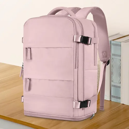 Miniatura 3 de coowoz Mochila grande de viaje para mujeres y hombres, mochila de transporte, mochila para senderismo impermeable, mochila deportiva para Rosa