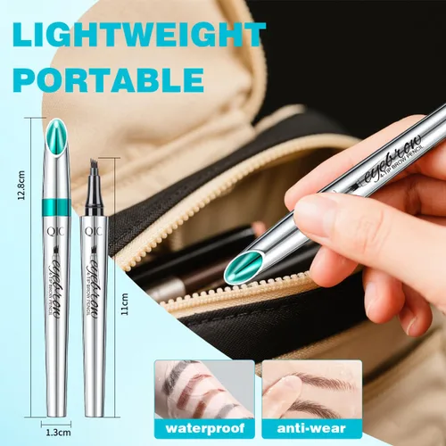 Miniatura 6 de Lápiz de cejas con microcuchilla de 4 puntas para maquillaje natural de cejas, bolígrafo de microblading impermeable y a prueba de manchas