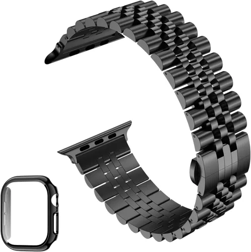 Miniatura 3 de baozai Correas compatibles con Apple Watch de 1.811 in 1.772 in 1.732 in 1.654 in 1.614 in 1.575 in 1.496 in, correa de acero inoxidable con funda