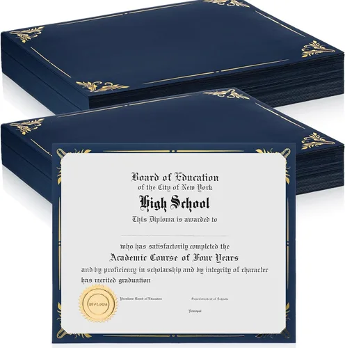 Miniatura 13 de Fainne 100 unidades de papel de aluminio para certificados, 8.5 x 11 pulgadas, cubierta de diploma de premio de una sola cara para cartulina, papel