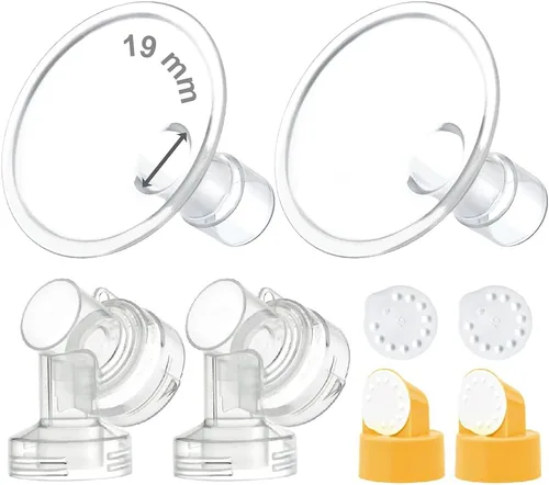 Miniatura 14 de Maymom MyFit - Juego de bridas de dos piezas, protector de pecho (0.945 in mediano), conector de membrana de válvula compatible con extractores