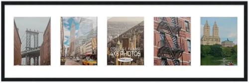 Miniatura 208 de Marcos de fotos modernos para decoración de pared, marco de collage de fotos de 8 x 10 pulgadas, acabado negro con paspartú negro para dos fotos