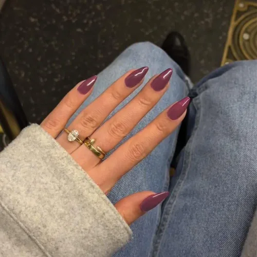 Miniatura 18 de Uñas postizas a presión azul real - Forma de almendra, longitud media, acrílicas neutrales reutilizables para mujeres y niñas - Uñas postizas
