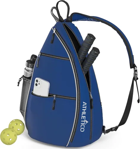 Athletico - Bolsa de hombro cruzada - Mochila para Pickleball, Tenis, Racketball y viajes para hombres y mujeres Azul