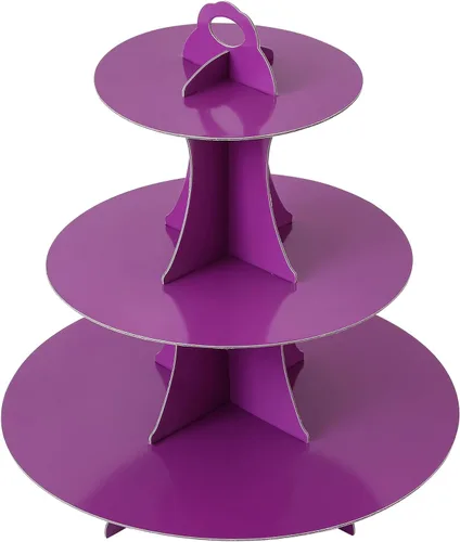 Miniatura 22 de Soleebee Soporte redondo de 3 niveles para cupcakes, torre de cartón para cupcakes, torre de soporte para pasteles de postre para decoración
