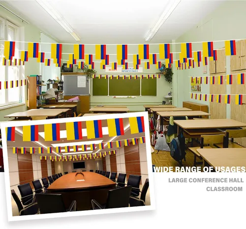 Miniatura 2 de Guirnalda de Banderines de Colombia, Pequeñas Mini Banderas Colombianas Guirnalda de Banderines, Decoración Nacional del País para Escuela, Fiesta