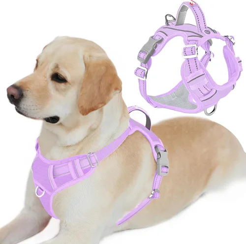 Miniatura 40 de BARKBAY Arnés para perro sin tirones con bolsillo para etiqueta de identificación, resistente, reflectante, fácil control para perros grandes