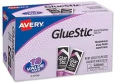 Avery Paquete económico de barra de pegamento que desaparece, lavable, no tóxico, 0.26 oz. Pegamento permanente, paquete de 144 (00200)