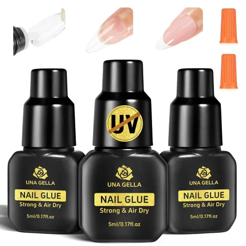 Miniatura 10 de UNA GELLA No necesita lámpara de pegamento sólido para uñas a presión: uñas acrílicas súper fuertes semi pegamento de uñas gel de curado rápido 0.3
