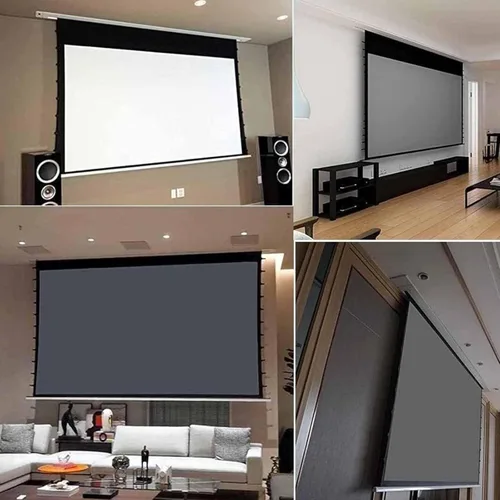 Miniatura 7 de Motorised Tela Proyector (Electric Projector Screen) 16:9 4k HD Portable Extensible Screen,Remote + Wired Control,Ceiling-Mounted for Theater &