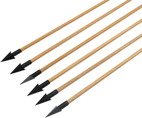 Miniatura 6 de TOPARCHERY Flechas de madera de tiro con arco, 32 pulgadas, práctica de caza, flecha de objetivo de 5 pulgadas, plumas de pavo Fletching recurve