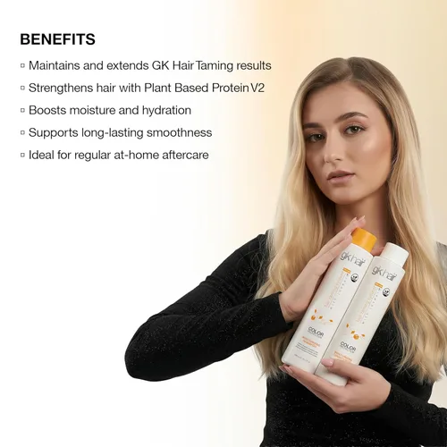 Miniatura 8 de GK HAIR Juego de champú y acondicionador de queratina, champú y acondicionador hidratante sin sulfato para cabello teñido y ligero, fórmula ligera