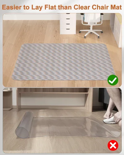 Miniatura 6 de Blvornl Tapete grande para silla de oficina para suelo de madera dura, tapete para silla con ruedas para madera dura, protector de suelo duro Gris