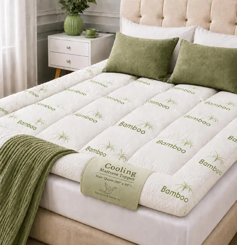 Miniatura 18 de Cubrecolchón de felpa extra grueso Twin XL para dormitorio universitario, suave y refrescante con superficie acolchada (Pillow Top) para aliviar