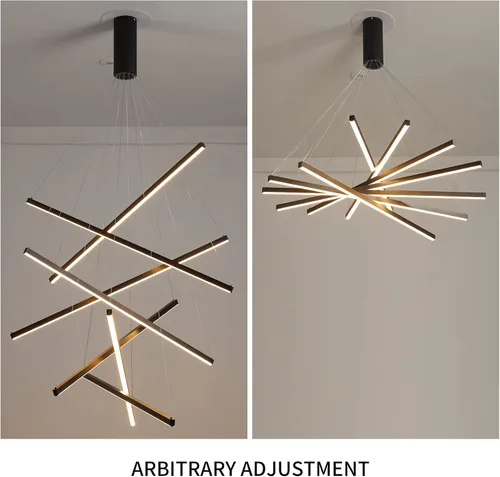 Miniatura 4 de JAYMP Candelabros LED modernos, lámpara colgante regulable para techo alto, sala de estar, comedor, escalera, restaurante, Sputnik, lámpara colgante