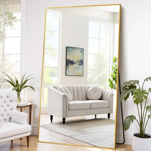 Miniatura 13 de Espejo de cuerpo entero, 76"x44" Espejo de pie independiente, Espejo de pie de gran tamaño Espejos de cuerpo entero con soporte para dormitorio
