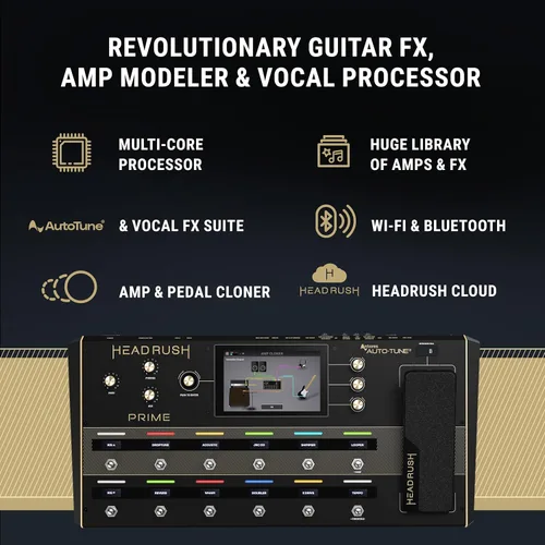 Miniatura 2 de HeadRush Prime - Pedal multiefectos para guitarra y voz y procesador de modelado de amplificador con clonador de amplificador, Antares Auto-Tune