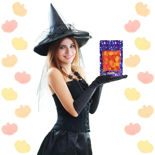Miniatura 4 de Fruidles Dulces de calabazas de otoño, gomitas de sabores de frutas surtidos, aptas para alérgicos, sin OMG, sin edulcorantes artificiales (1 libra)