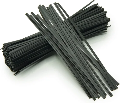 Paquete de 100 lazos de torsión de 5 pulgadas, reutilizables, de alta calidad, con revestimiento de plástico negro para bolsas, cables, lazos para