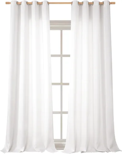 Miniatura 62 de BGment Cortinas de Lino Beige de 63 Pulgadas de Largo 2 Paneles - Tratamientos para Ventanas con Textura de Arpillera Filtrantes de Luz Cortinas