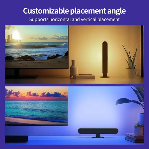 Miniatura 5 de BASON LIGHTING Barras de luz inteligentes, luces LED inteligentes RGB-ICW con sincronización de música, luz de escritorio RGB Bluetooth, luces